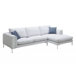 Crisp White Right Hand Facing Fabric Sectional