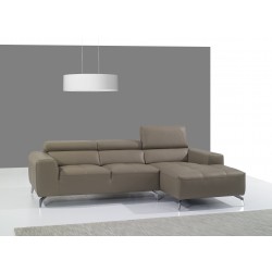 Compact Tufted Leather Left Hand Facing  Sectional